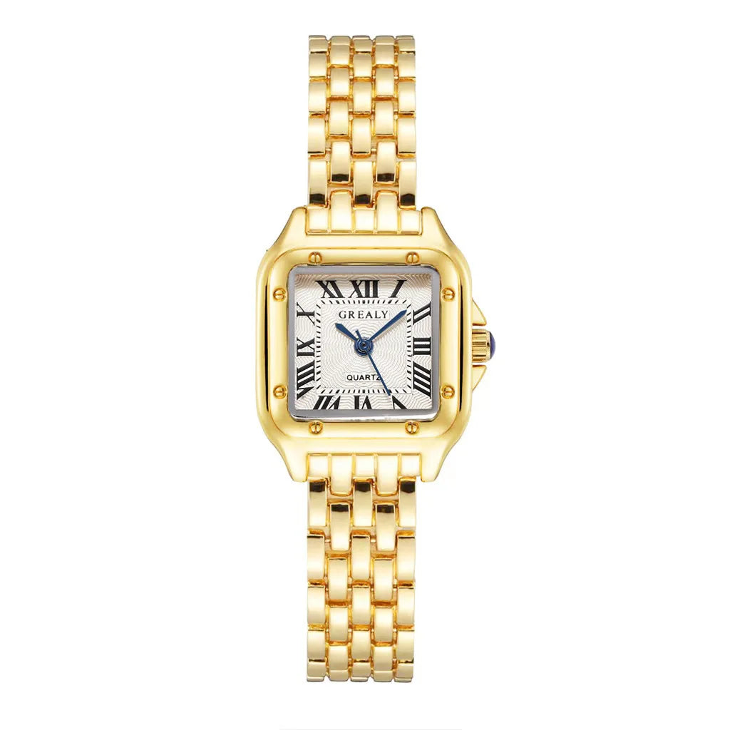 UTHAI Women’s Luxury Quartz Watch - Stylish Gold-Tone Stainless Steel Bracelet Wristwatch