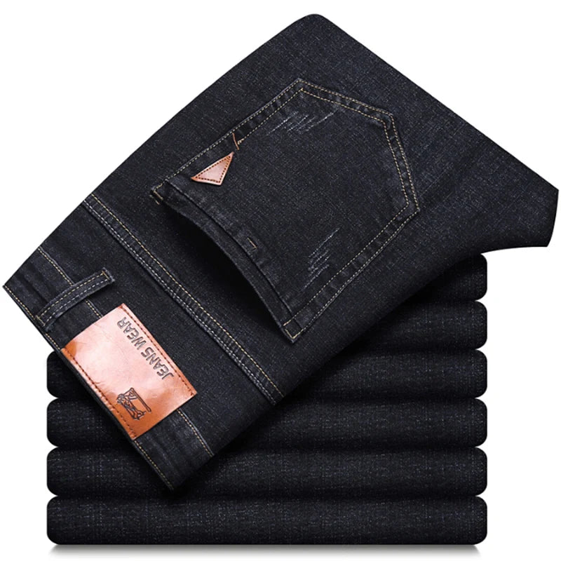 Men's Straight Fit Denim Jeans - Comfortable Slim Fit Midweight Jeans for Casual and Smart Wear