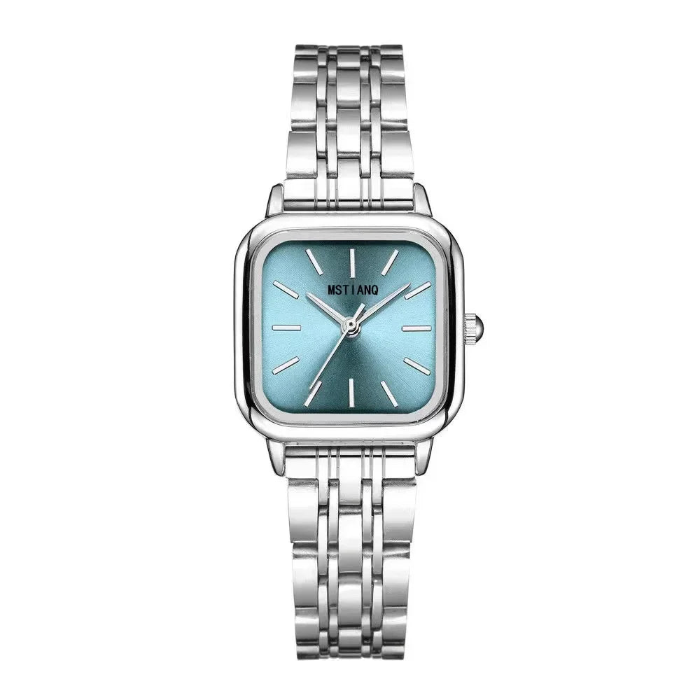 Elegant Women's Square Dial Quartz Watch with Alloy Band – Minimalist and Fashionable Design