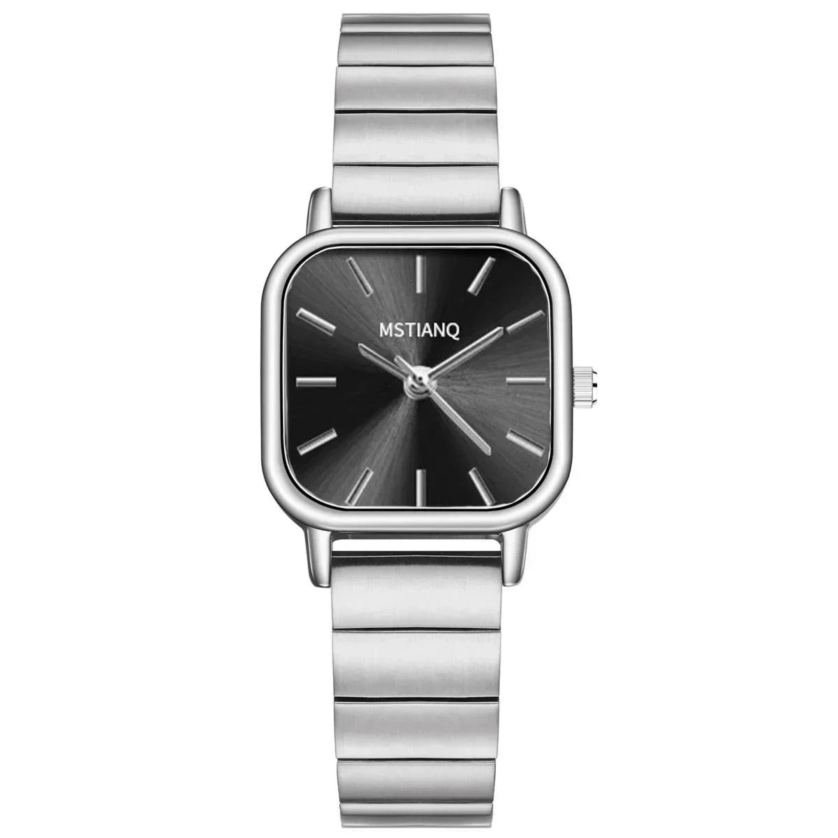 Elegant Women's Square Dial Quartz Watch with Alloy Band – Minimalist and Fashionable Design