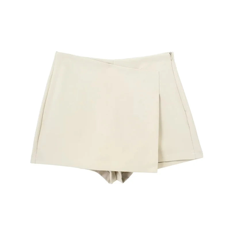 Women’s High-Waist Asymmetrical Skort - Stylish Mini Skirt-Shorts for Casual Summer Wear