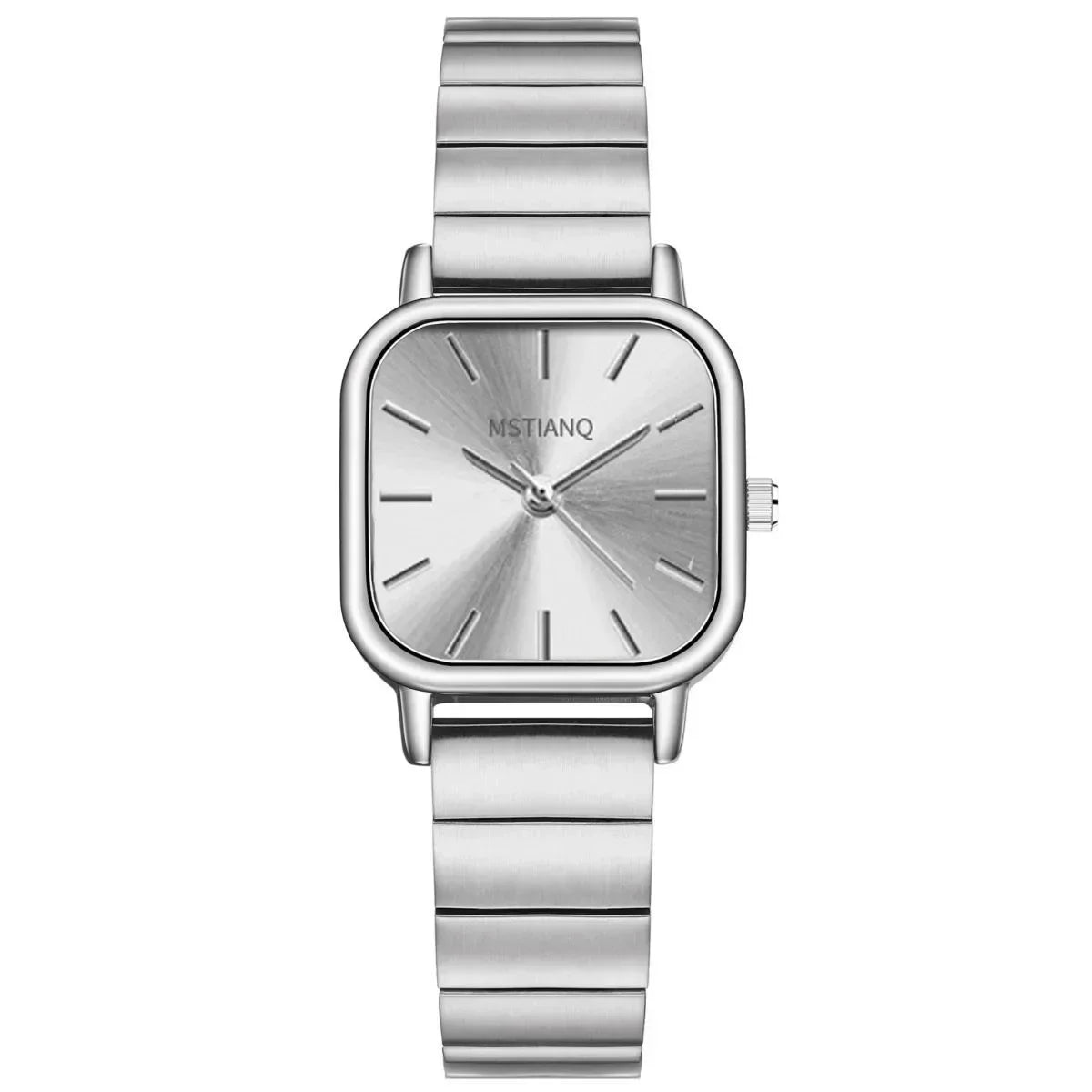 Elegant Women's Square Dial Quartz Watch with Alloy Band – Minimalist and Fashionable Design