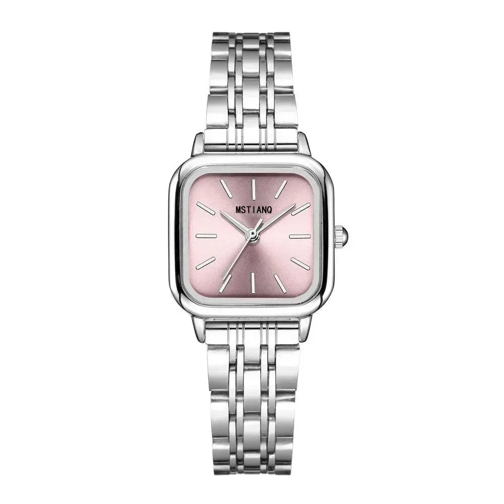 Elegant Women's Square Dial Quartz Watch with Alloy Band – Minimalist and Fashionable Design