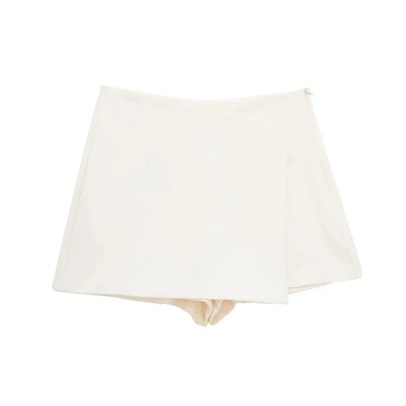 Women’s High-Waist Asymmetrical Skort - Stylish Mini Skirt-Shorts for Casual Summer Wear