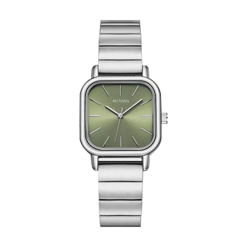 Elegant Women's Square Dial Quartz Watch with Alloy Band – Minimalist and Fashionable Design