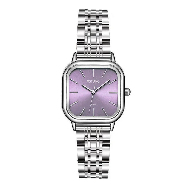 Elegant Women's Square Dial Quartz Watch with Alloy Band – Minimalist and Fashionable Design