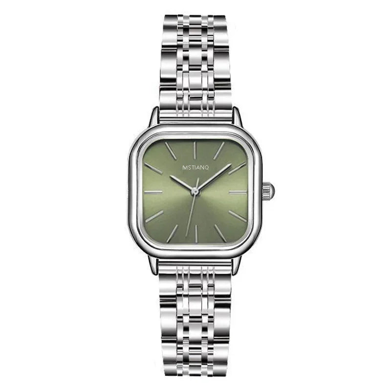 Elegant Women's Square Dial Quartz Watch with Alloy Band – Minimalist and Fashionable Design