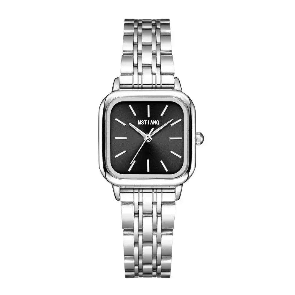 Elegant Women's Square Dial Quartz Watch with Alloy Band – Minimalist and Fashionable Design